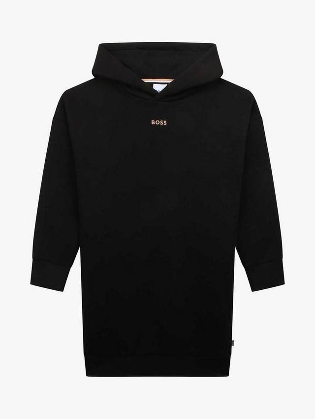 

Детское платье с капюшоном и логотипом BOSS, Black