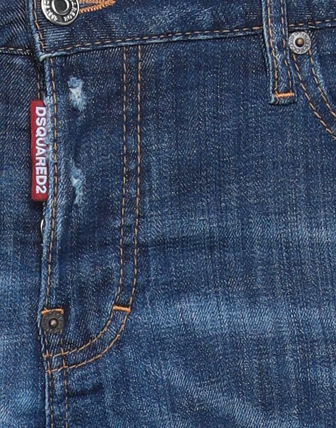 Джинсы высокие DSQUARED2 синие — фото 4