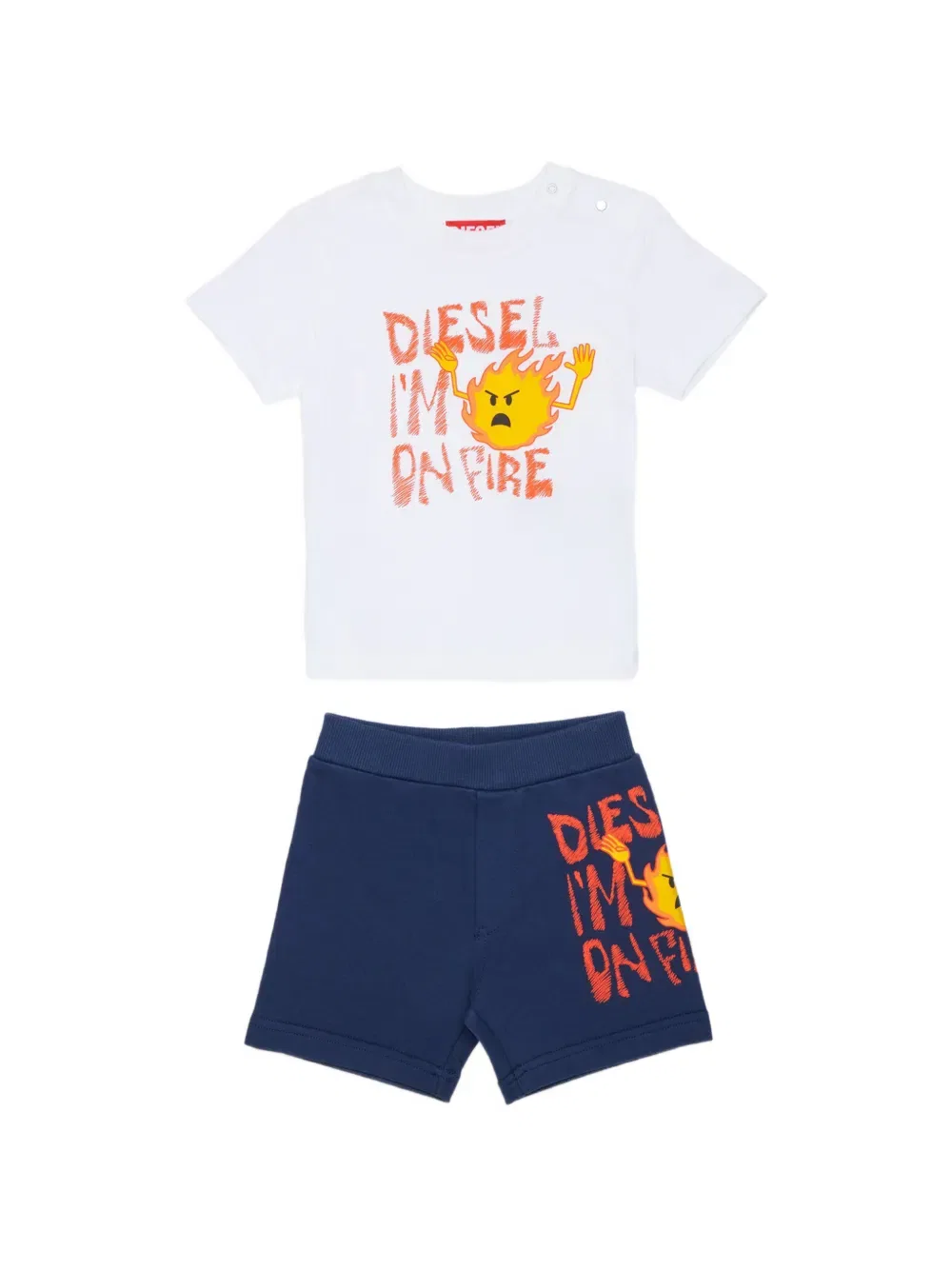 Спортивный костюм с графическим принтом Diesel Kids, белый