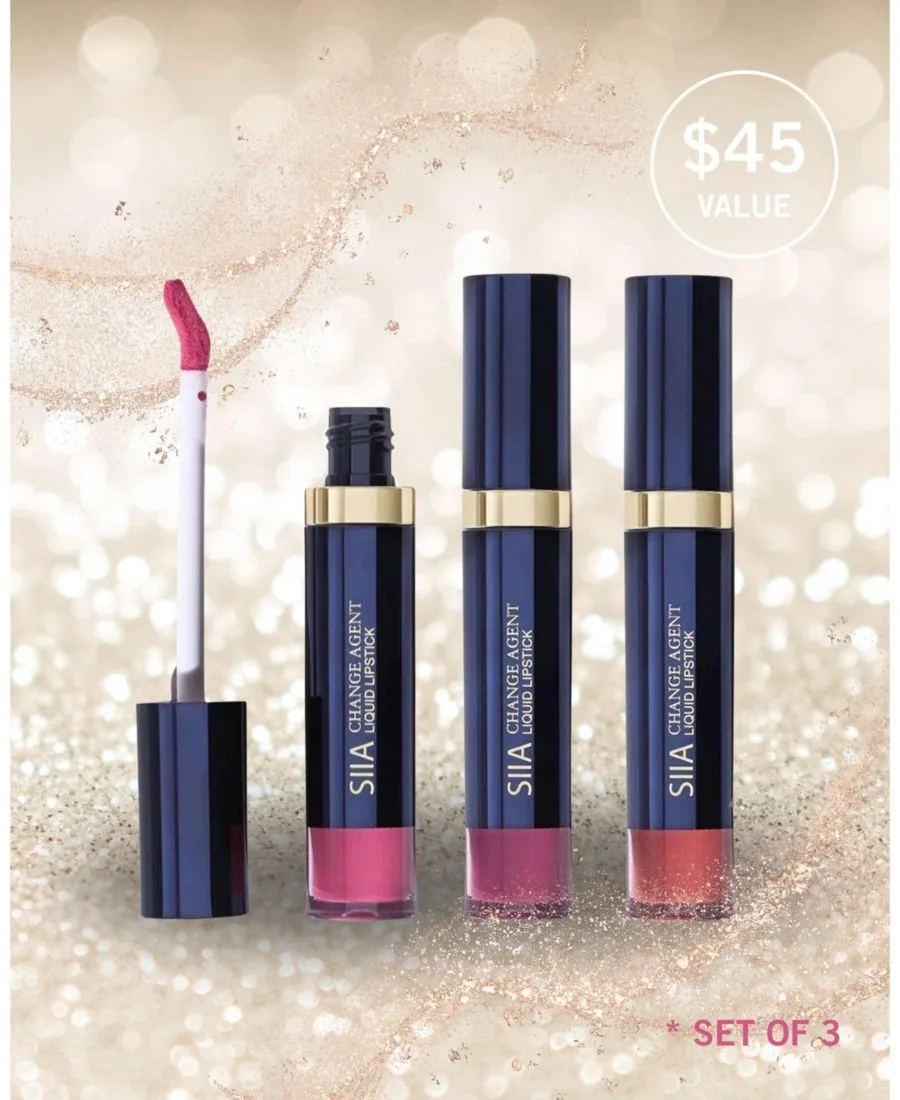 Набор из 3 жидких помад SIIA Cosmetics, Bold N Berry