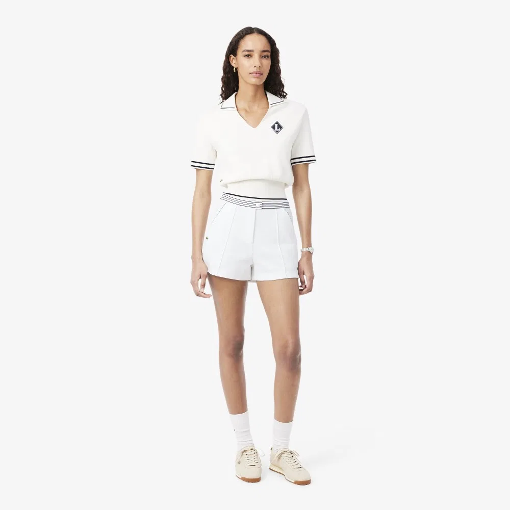 Шорты Lacoste mif полосатые белые