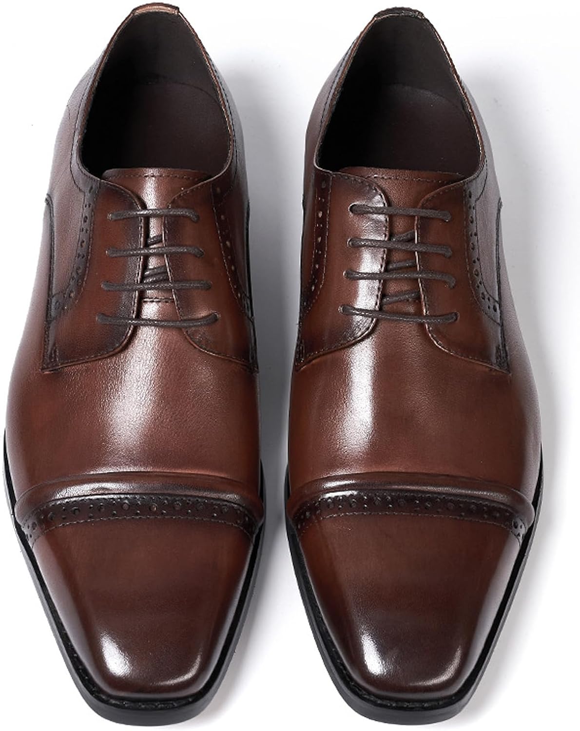 

Мужские туфли Santimon Mens Modern Essentials Cap Oxfords формальные для костюма, из натуральной кожи, дерби, модные, для выпускного, свадьбы, бизнеса, повседневные, удобные смокинговые туфли для мужчин, коричневый