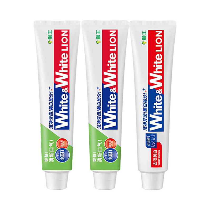 

Отбеливающая зубная паста с пищевой содой для свежести, очищение, 2 шт/6 шт, Lime LION, Three-Piece Set: Lime Toothpastes 120g*2+Grapefruit Toothpastes 120g