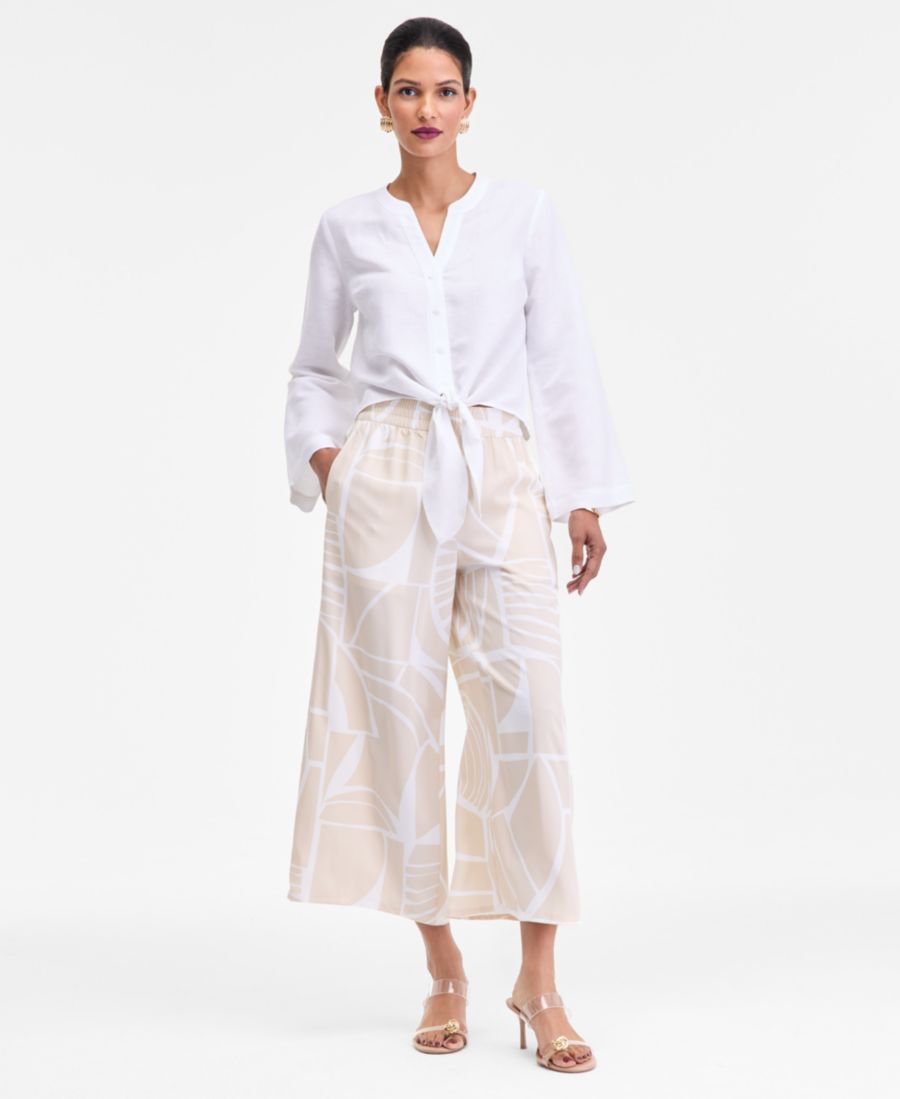 

Женские брюки с принтом, широкие штанины, размеры P/XS-3X INC International Concepts, Fae Geo Ne