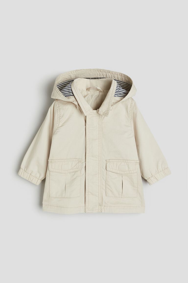 

Хлопковая парка с капюшоном H&M, бежевый