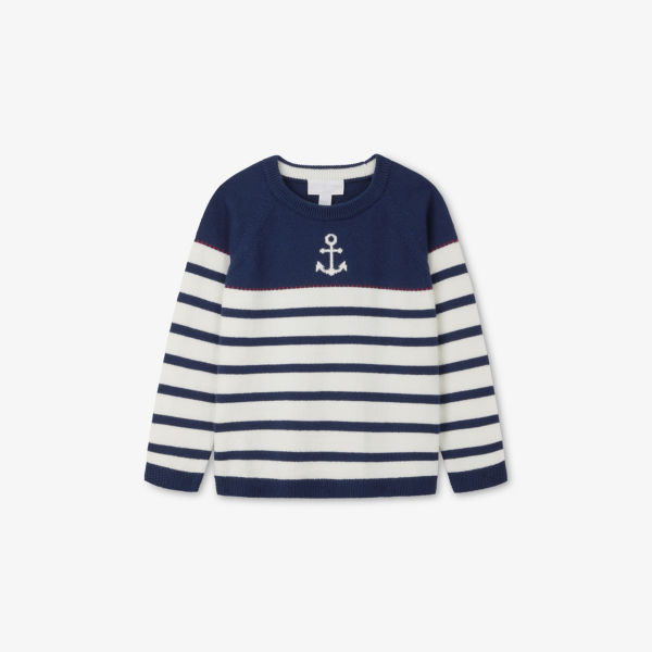 

Хлопковый джемпер с круглым вырезом 0-18 месяцев The Little White Company, мультиколор