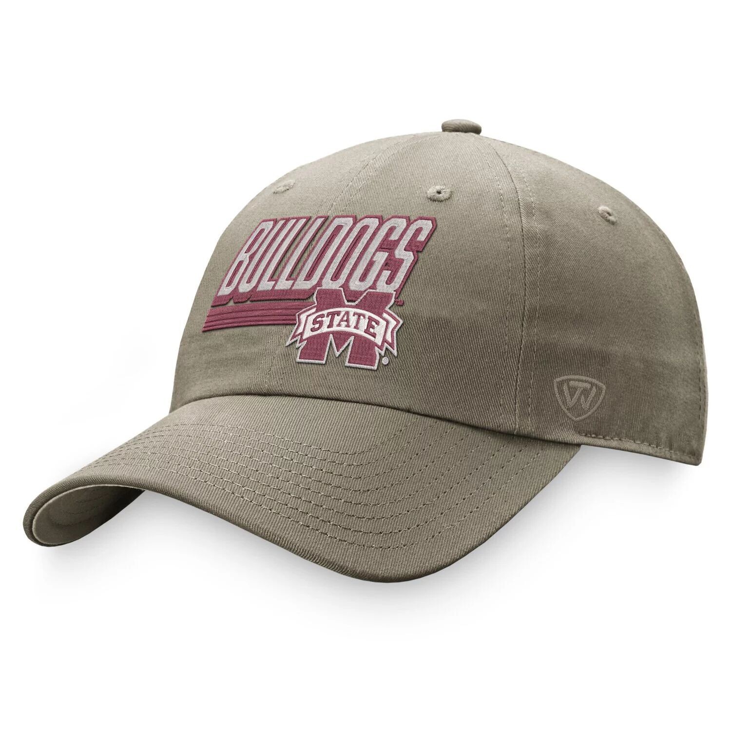

Мужская регулируемая шляпа Top of the World цвета хаки Mississippi State Bulldogs Slice