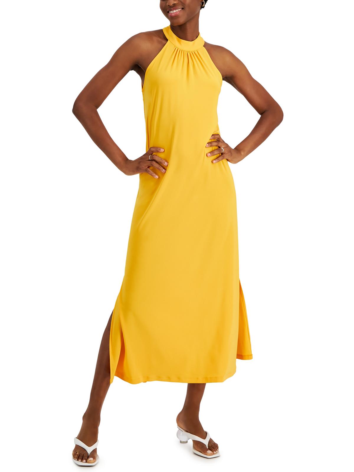 

Женское однотонное платье макси из полиэстера Bar III, цвет orange pop