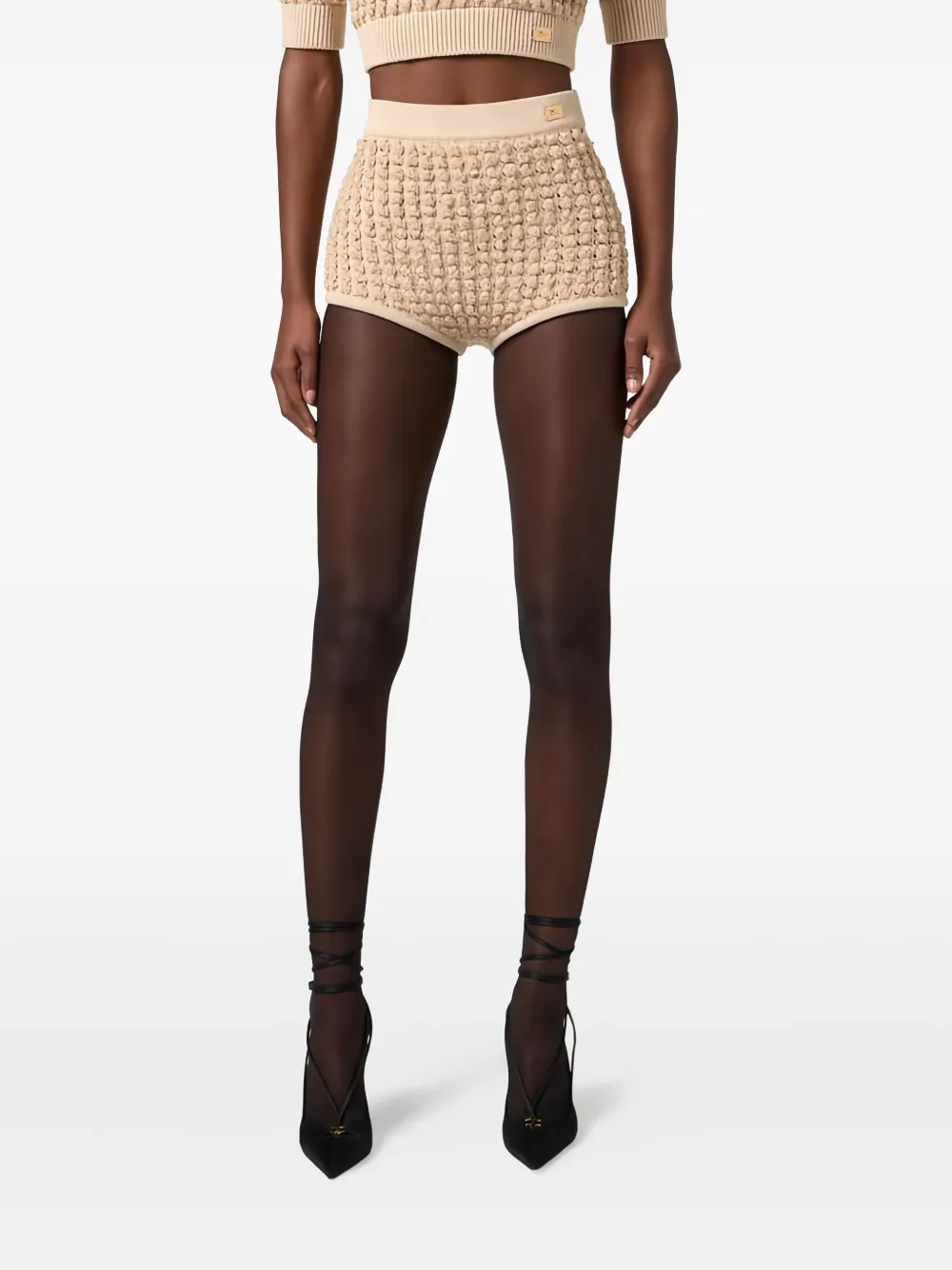 

Шорты из букле с украшением пайетками Elisabetta Franchi, нейтральный