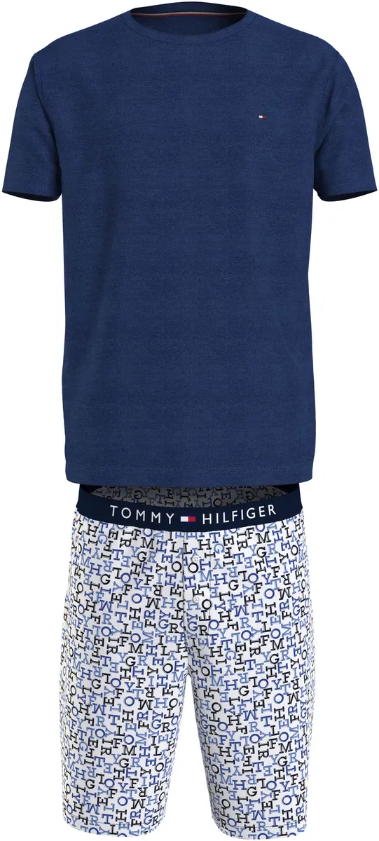 

Пижама Tommy Hilfiger Underwear "CN SS SHORT WOVEN SET" (комплект, 2 шт., 2 шт.), с фирменной этикеткой, синий