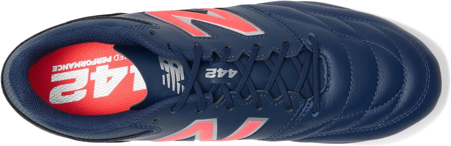 Кроссовки New Balance 442 Team FG V2 Soccer Cleats, цвет NB Navy/Silver/Energy Red — фото 2