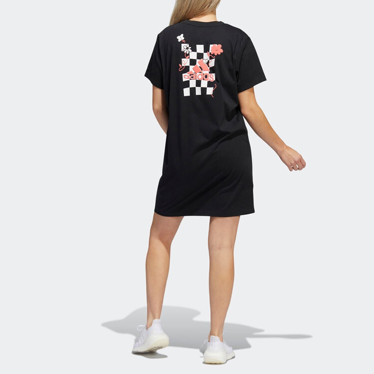 Платье с короткими рукавами женское черное Adidas — фото 3