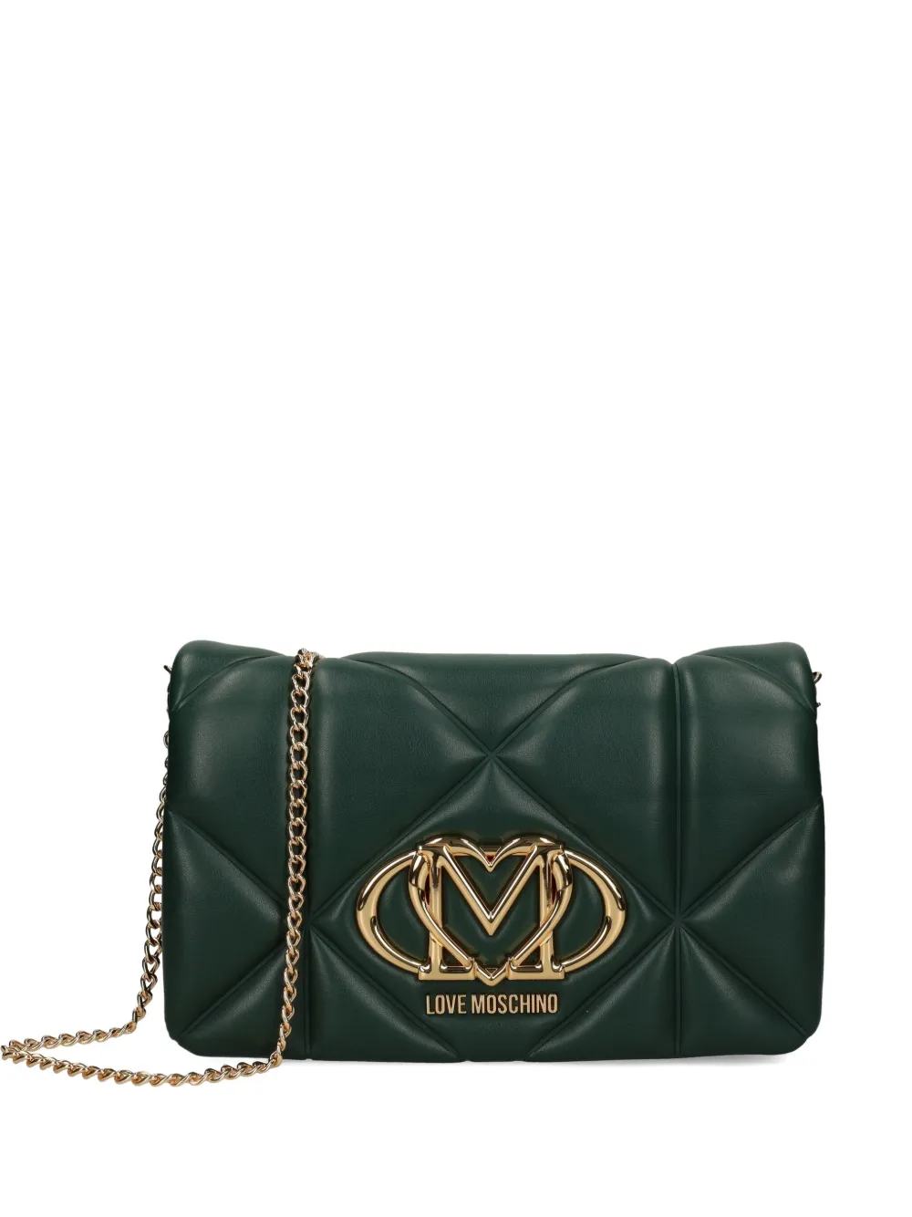

Стеганая сумка на плечо с цепочкой Love Moschino, зеленый