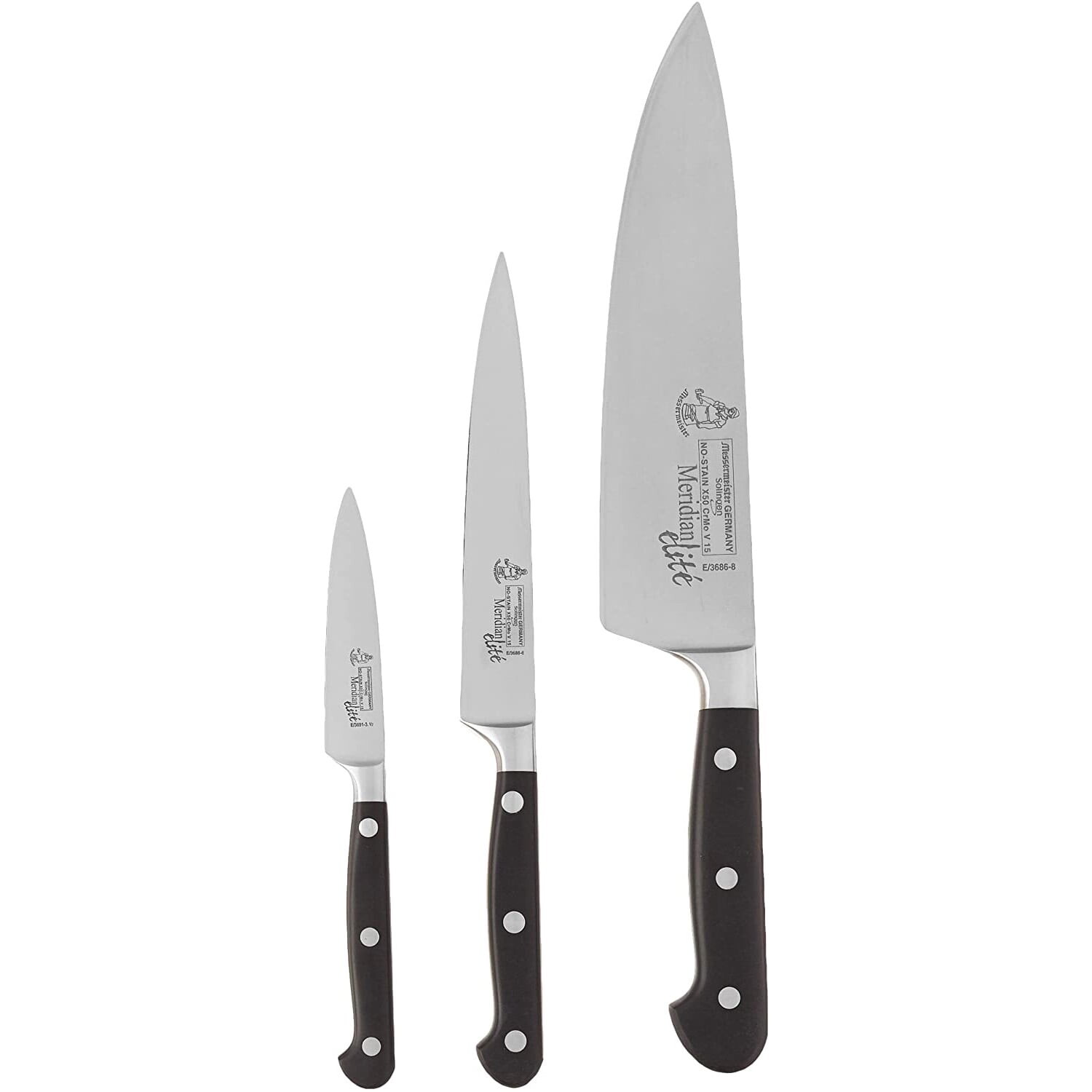 

Набор ножей Messermeister Meridian Elite Professional Sharp 3 шт, стальной