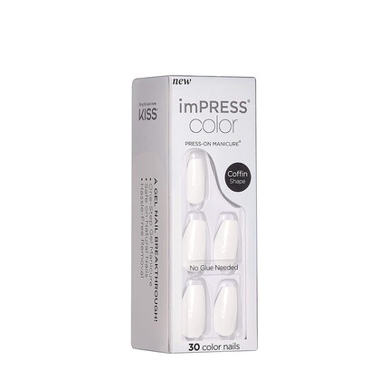 Маникюрный набор Kiss Color Press-On Nails без лака Frosting, 30 накладных ногтей, Impress — фото 2