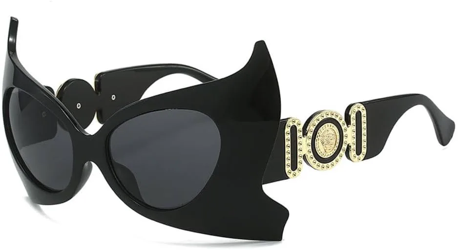 

Солнцезащитные очки MUTYNE для женщин и мужчин, модные очки «кошачий глаз», панк-очки, большие женские очки, очки в стиле хип-хоп, очки для вечеринок, Black