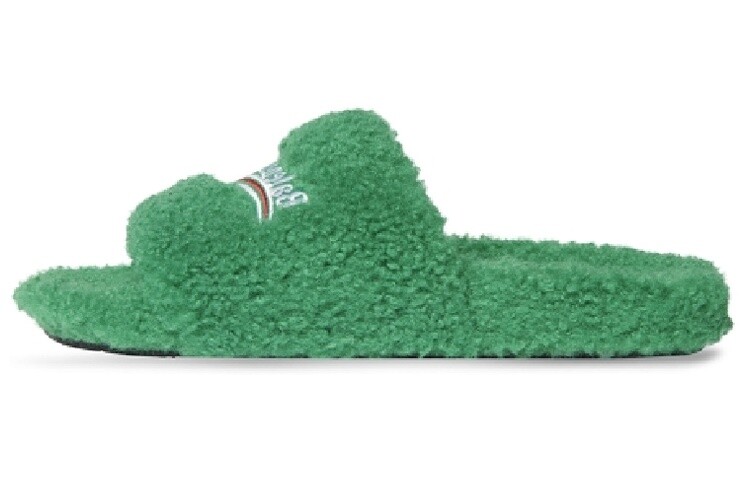 

Шлепанцы мужские Balenciaga с мехом, зеленый
