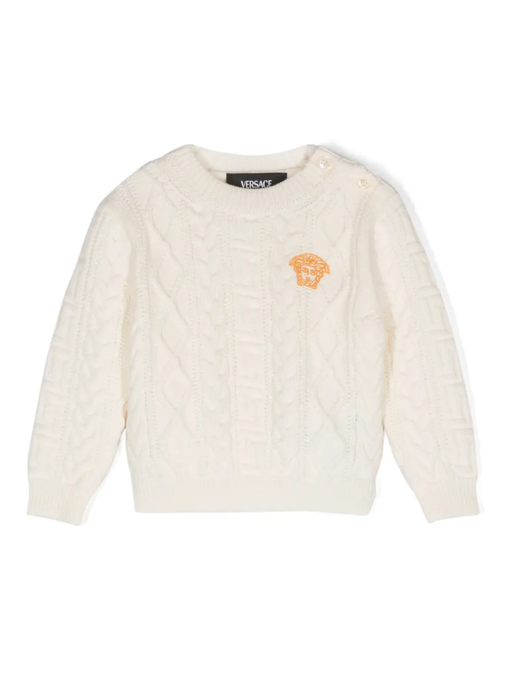 

Джемпер с вышивкой Medusa Versace Kids, нейтральный