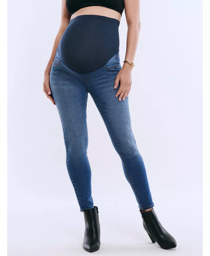 

Женские джинсы-скини с высокой посадкой до щиколотки Secret Fit Over the Belly - Motherhood Maternity, синий