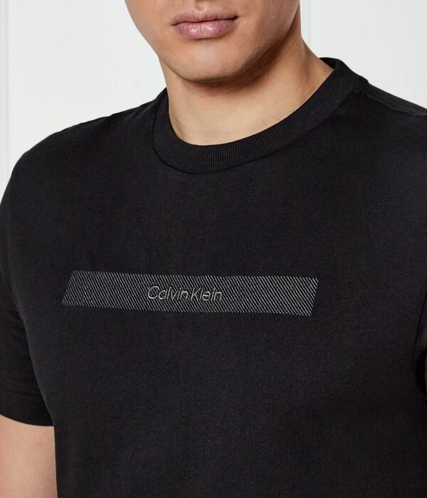 Футболка мужская Calvin Klein хлопковая однотонная, черный — фото 4