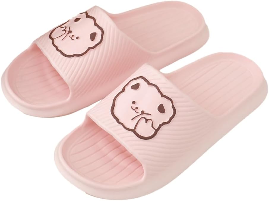 

Унисекс тапочки Hzxsny с милыми животными, мультяшные тапочки для женщин и мужчин, удобные мягкие тапочки-подушки, сандалии, тапочки для душа, розовый