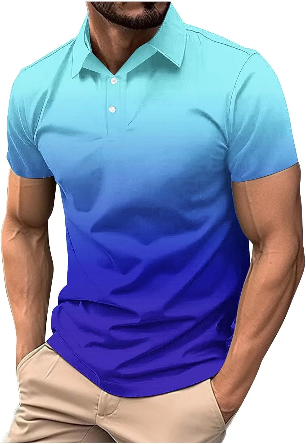 

Футболка-поло Muscularfit с градиентом и V-образным вырезом