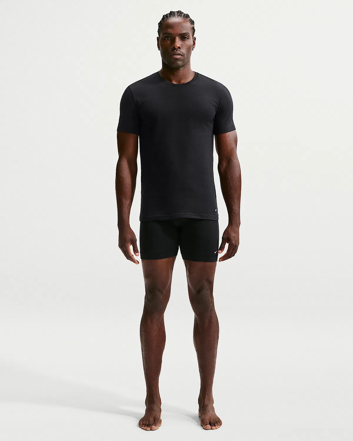 Мужская хлопковая футболка с круглым вырезом Nike Essential (2 шт.), Black — фото 4