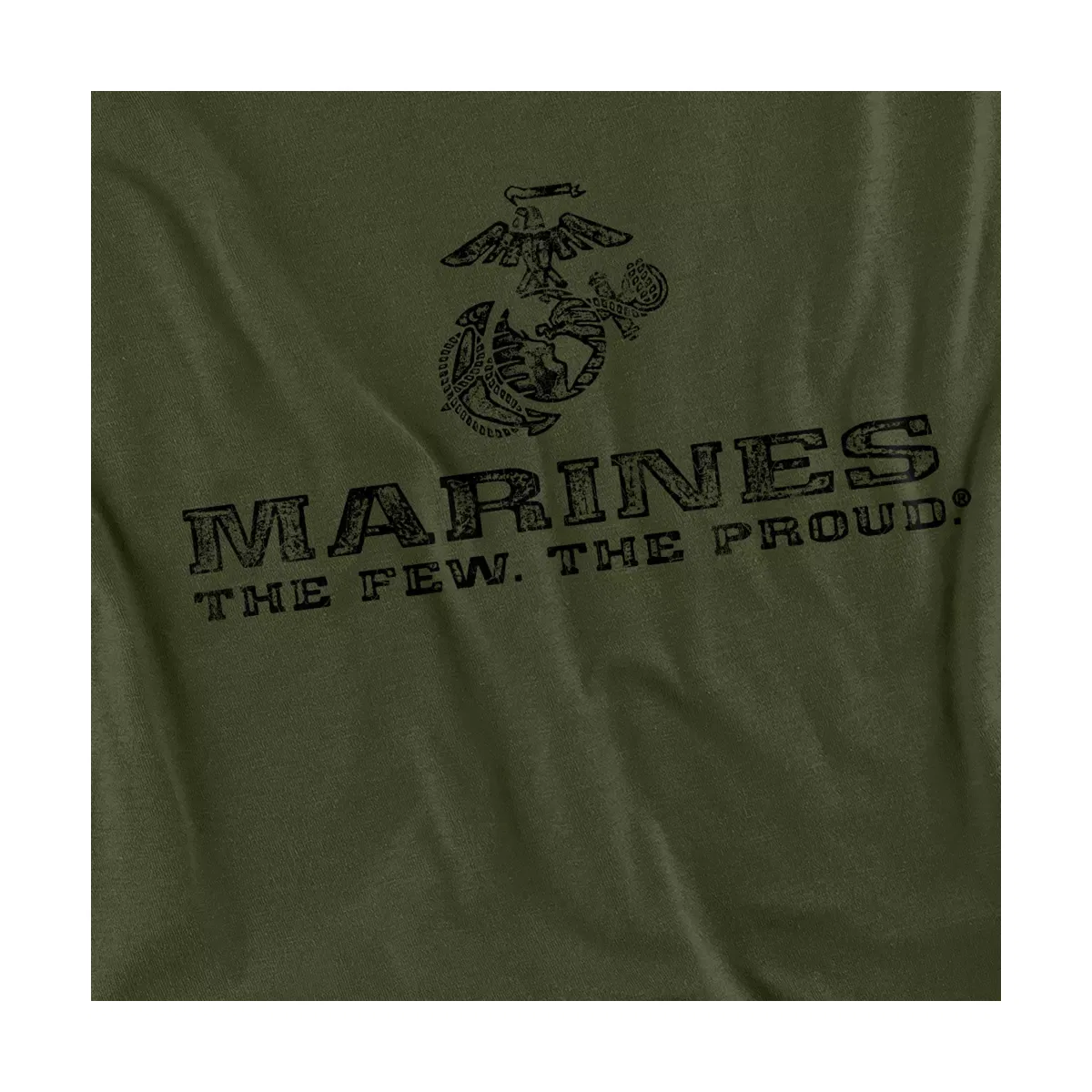 Детская футболка с принтом US Marine Corps Distressed Logo LOGOVISION, Military Green — фото 3