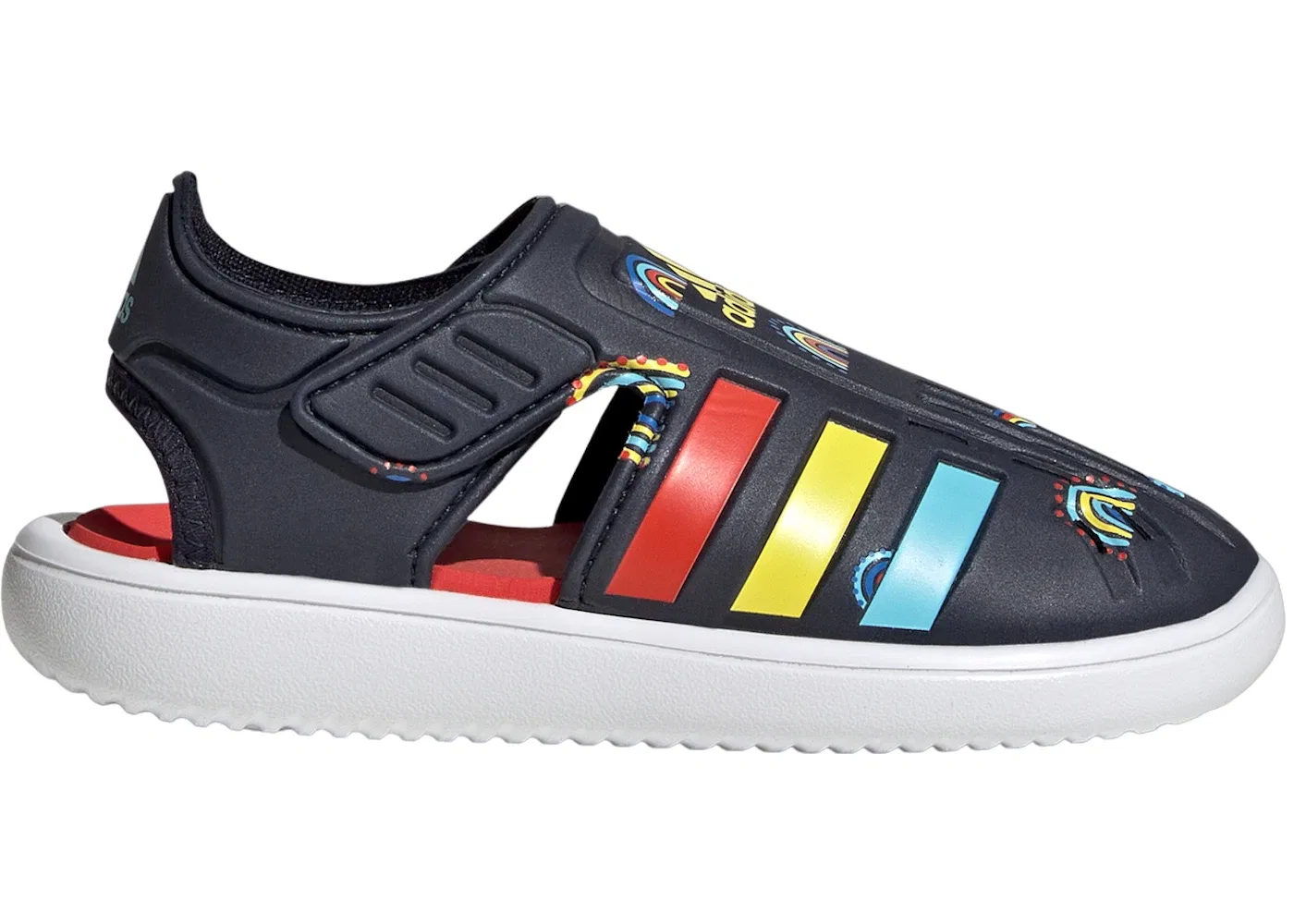 Детские сандалии с закрытым носком Adidas Water Closed-Toe Sandals, Legend Ink Bold Orange Impact Yellow