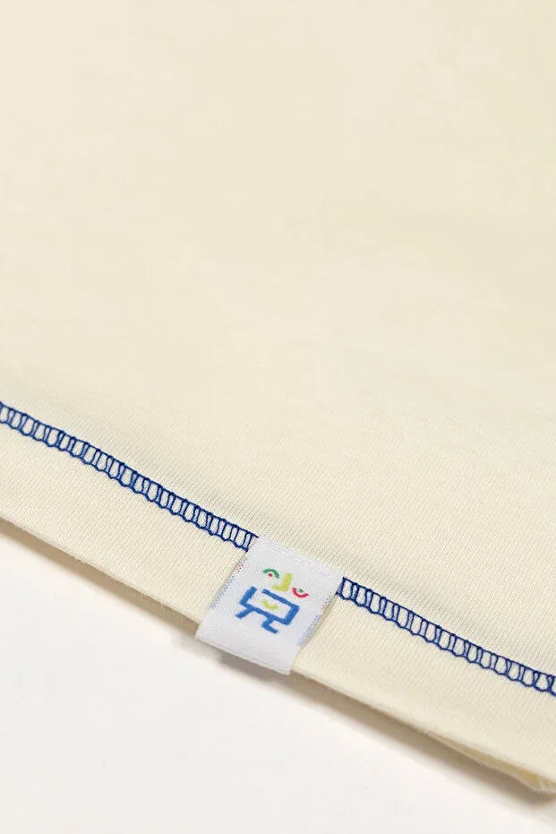 Детское платье-футболка для девочек с принтом Oversize T-Shirt Beetlebeez, Ecru — фото 3