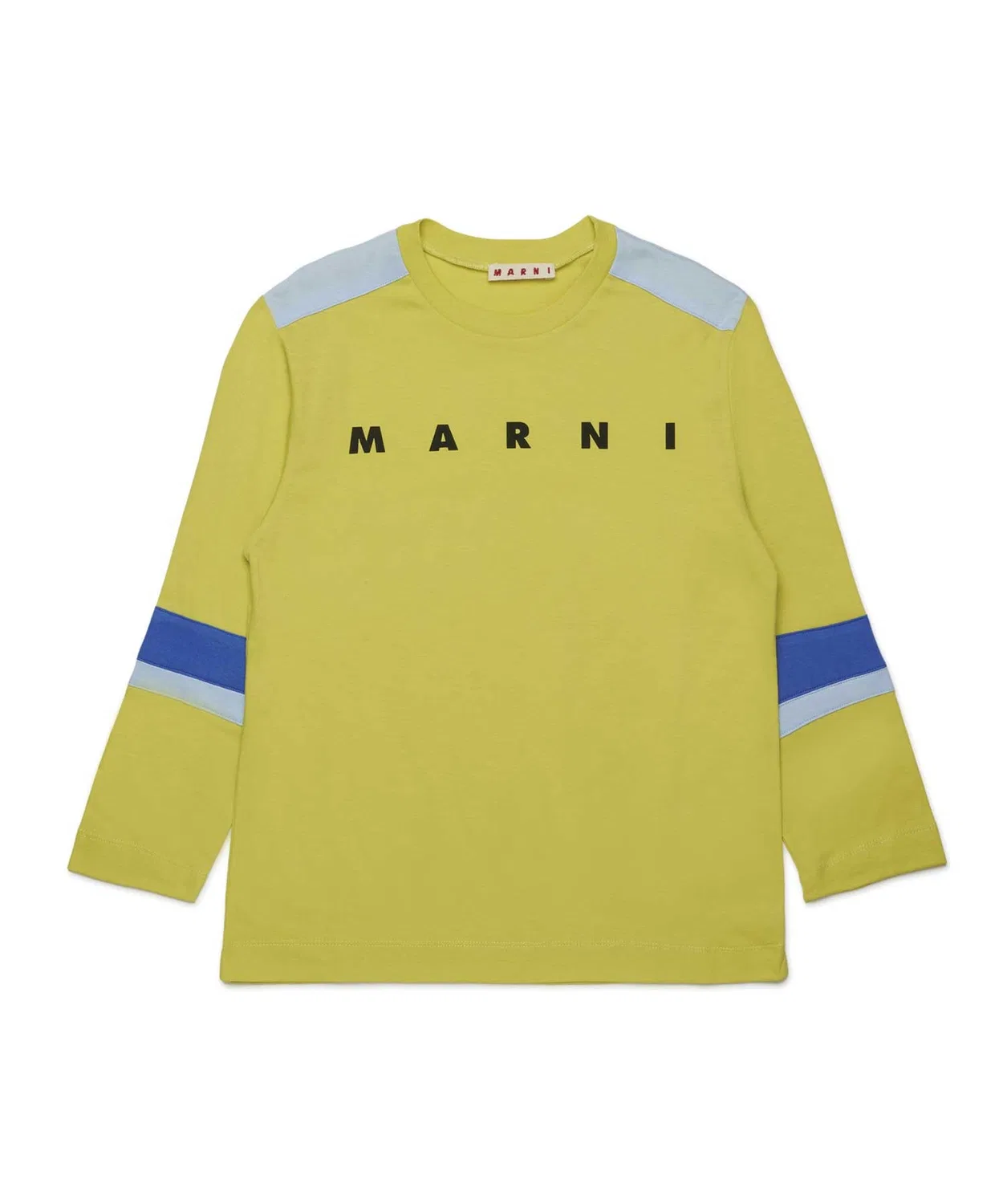 Детская футболка с длинным рукавомс логотипом MARNI, Желтая