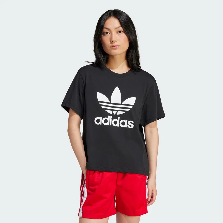 Футболка с широким кроем Trefoil Boxy Tee adidas, Черный