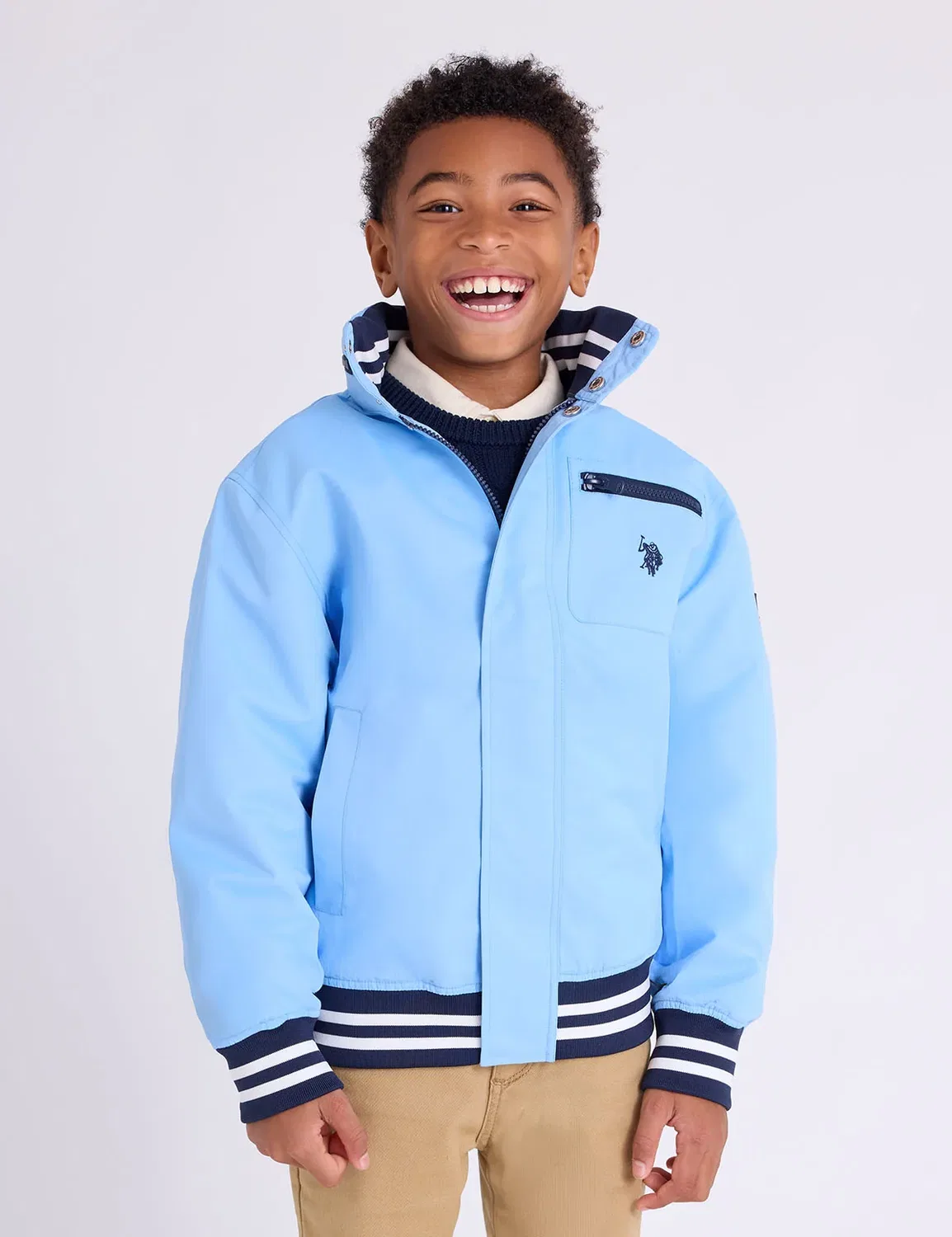 Детская яхтенная куртка U.S. Polo Assn, Blue Oxford