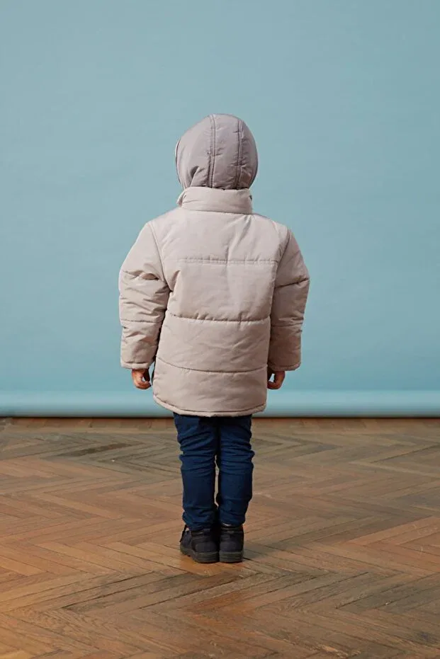 Детское пальто для девочек с капюшоном Men Anorak, Beige — фото 3