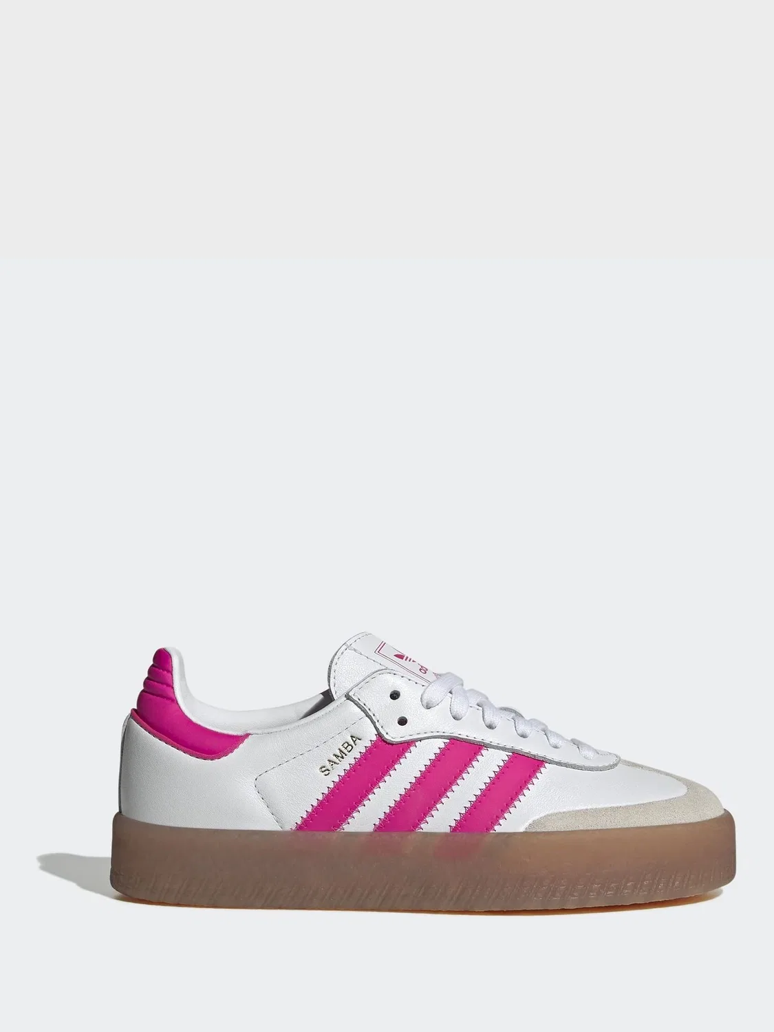 Кроссовки, кожаный верх, Sambae, adidas Originals, белый/розовый
