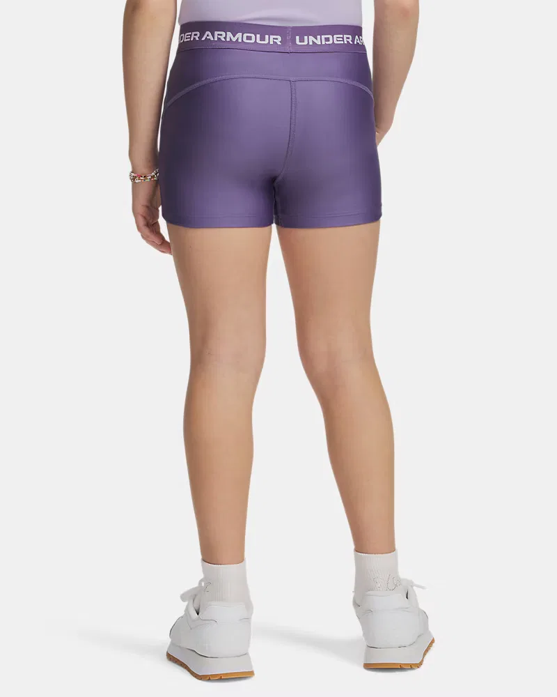 Детские спортивные шорты 7,6 см (внутренний шов) быстросохнущие HeatGear Shorty UnderArmour, Purple Luxe/White — фото 2