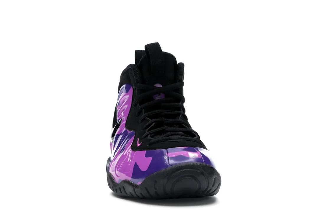 Детские кроссовки Lifestyle с камуфляжным принтом Nike Air Little Posite Pro, Black/Court Purple-Hyper Violet — фото 2