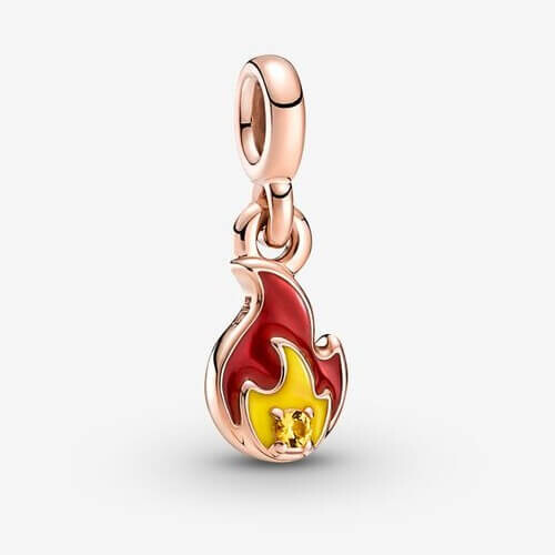 

Шарм-подвеска Pandora ME Burning Flame Mini, розовое золото/красный/желтый