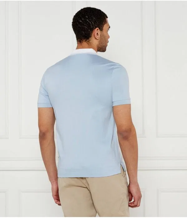 Мужское поло slim fit с коротким рукавом H-Phillipson BOSS, Azzurro — фото 3