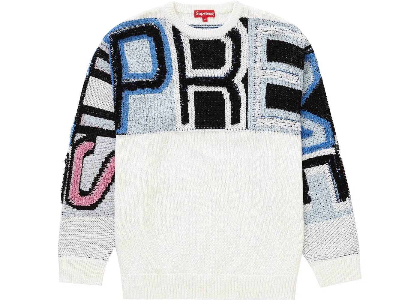Мужской свитер с логотипом Supreme Chenille Logo White