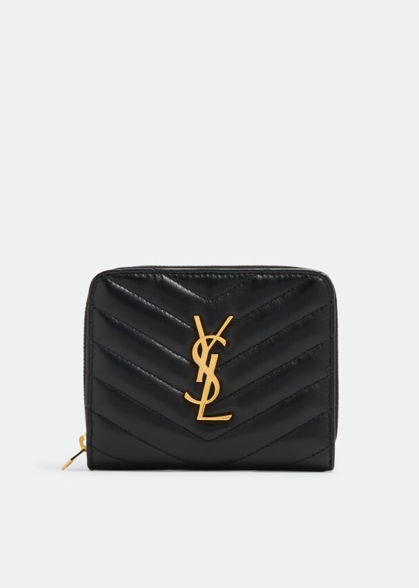 

Кошелек SAINT LAURENT Monogramme compact zip wallet, черный