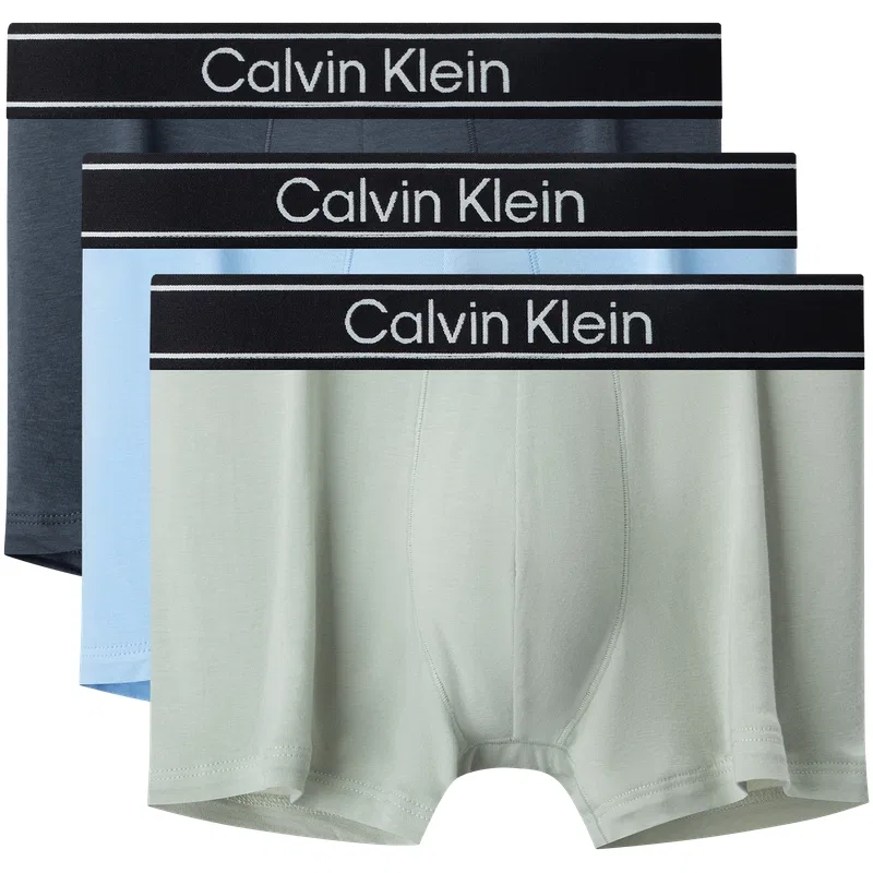 Мужские боксеры-слипы из 3 предметов Calvin Klein, Charcoal Gray Blue/Sky Blue/Lime Green