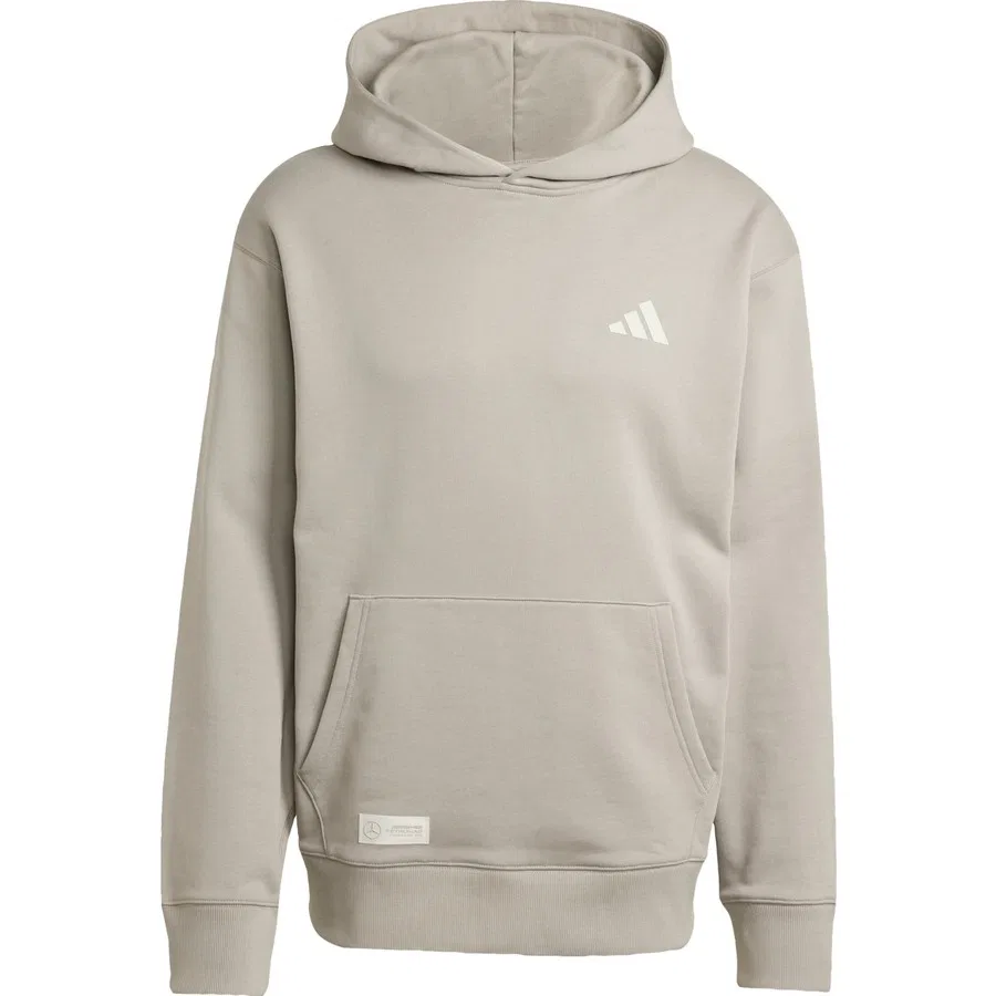 Худи из французского футера с графикой Mercedes-AMG Petronas Formula One Team adidas, Бежевый — фото 3