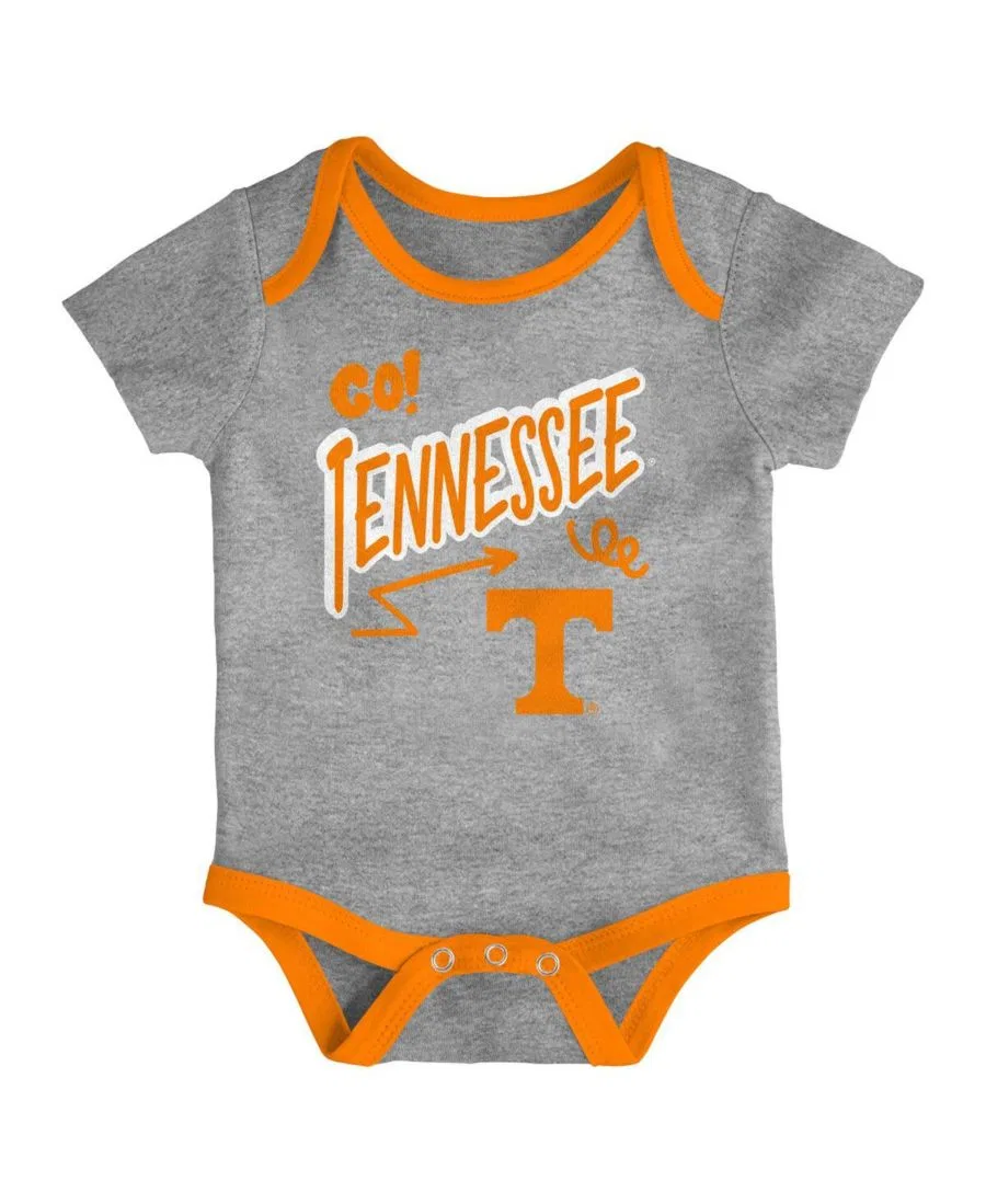 Комплект из трех боди для фанатов Tennessee Volunteers, с трехкнопочной застежкой Outerstuff, Orange, Gray — фото 4