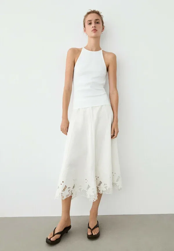 Топ хлопковый Massimo Dutti, White, белый — фото 2