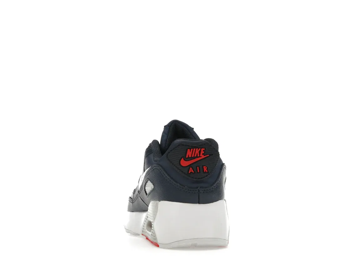Детские кроссовки Lifestyle Nike Air Max 90 Leather, Obsidian/Midnight Navy/Track Red/White — фото 4