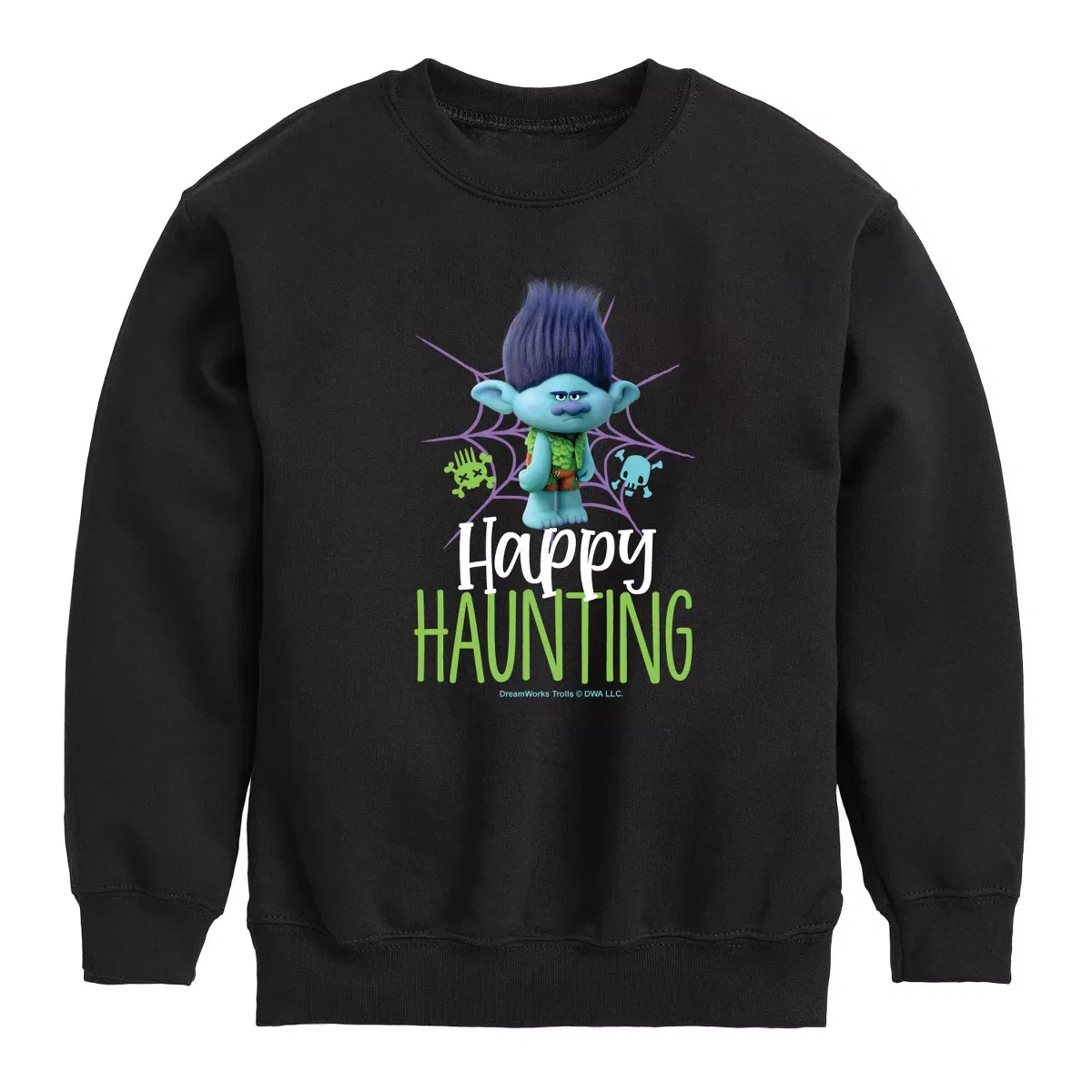 Детский свитшот для мальчиков с принтом Happy Haunting Branch Trolls, Black