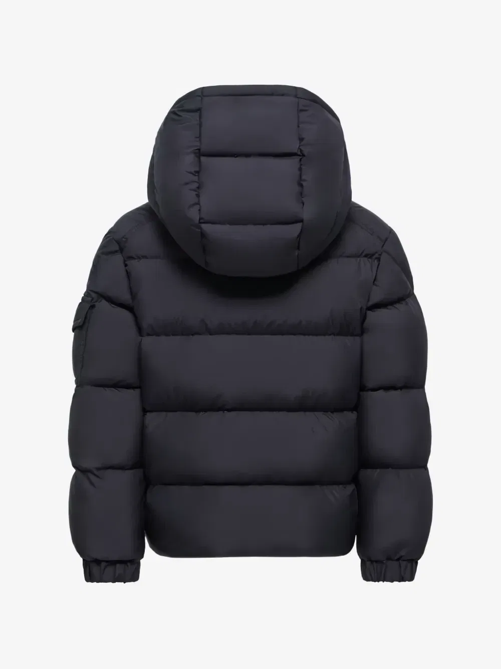 Стеганое пальто с капюшоном Moncler Enfant, черный — фото 2