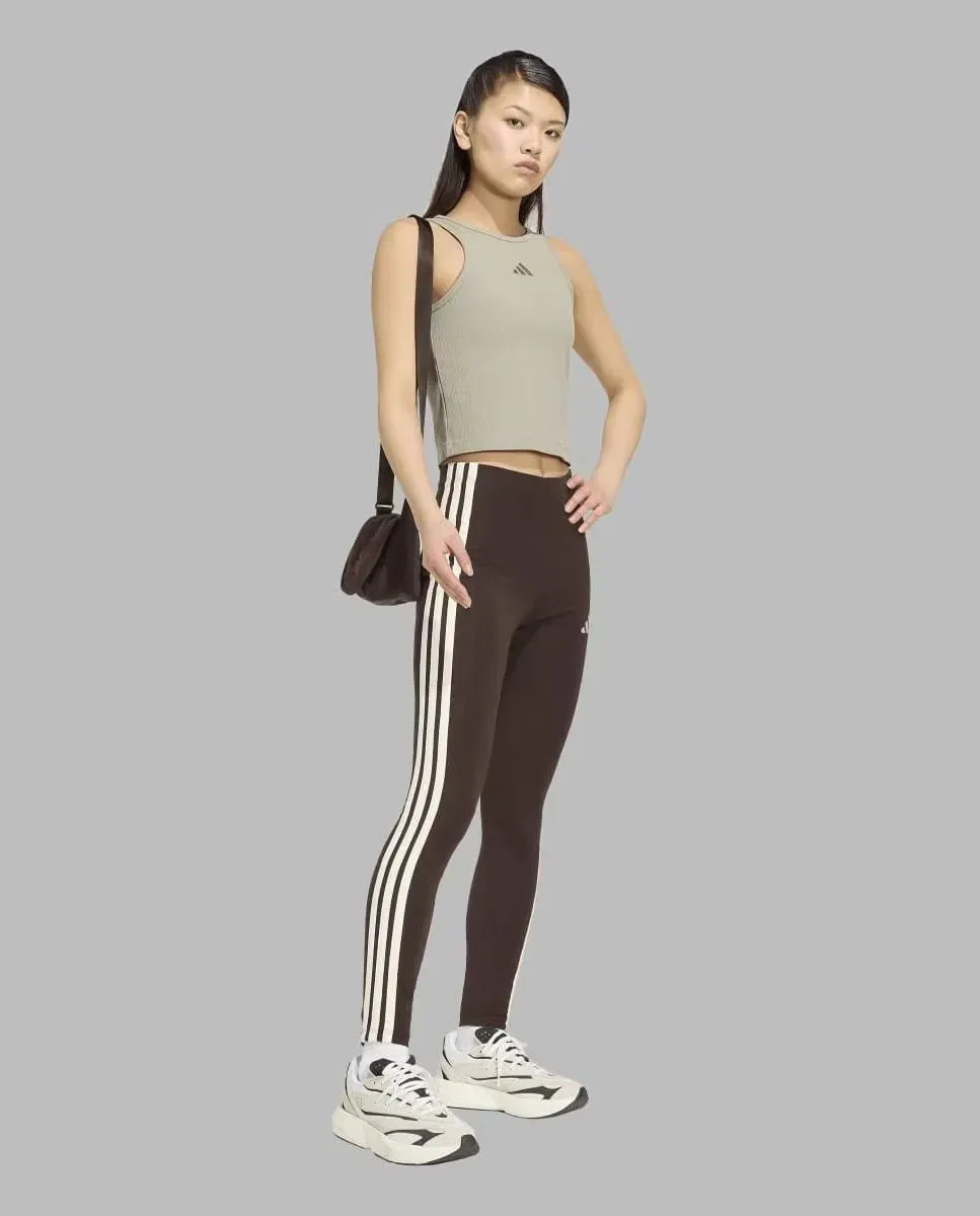 Женские леггинсы с высокой талией adidas, Marrón — фото 3