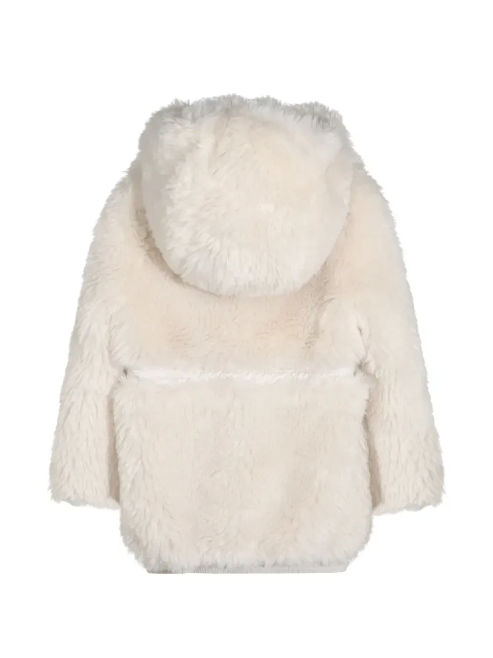 Куртка с капюшоном из искусственного меха Moncler Enfant, белый — фото 2